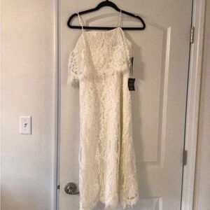 Lulu's White Lace Midi Dress